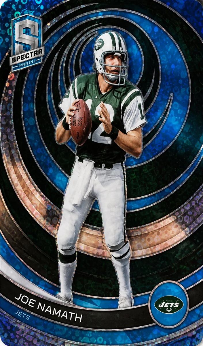 2023 Panini Spectra Football Neon Blue Die Cut Joe Namath #108