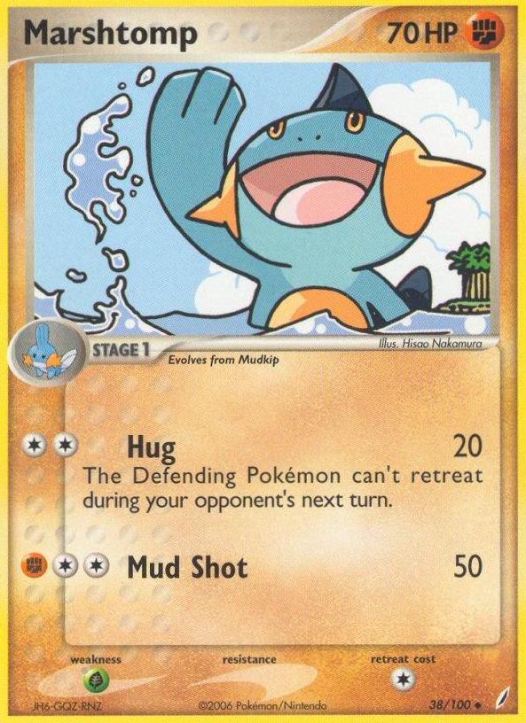 2006 Pokemon EX Crystal Guardians Reverse Foil Marshtomp #38