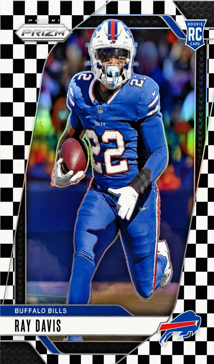 2024 Panini Prizm Football Black and White Checker Ray Davis #382