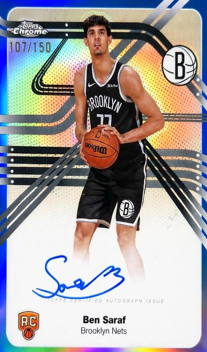 2025 Topps Chrome Basketball Blue Refractor Ben Saraf #NS-BS