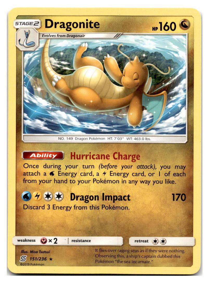 2019 Pokemon Sun & Moon Unified Minds Dragonite #151 PSA 9
