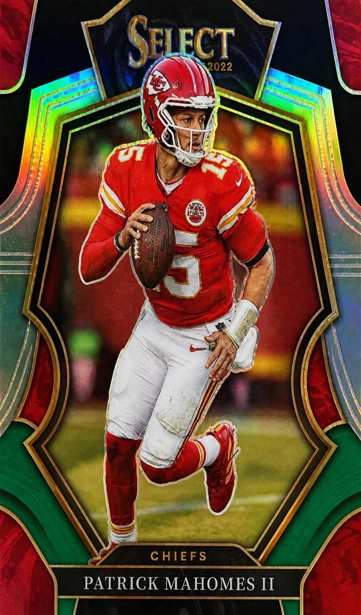 2022 Panini Select Football Black and Green Prizm Die-Cut Patrick Mahomes II #148 PSA 10