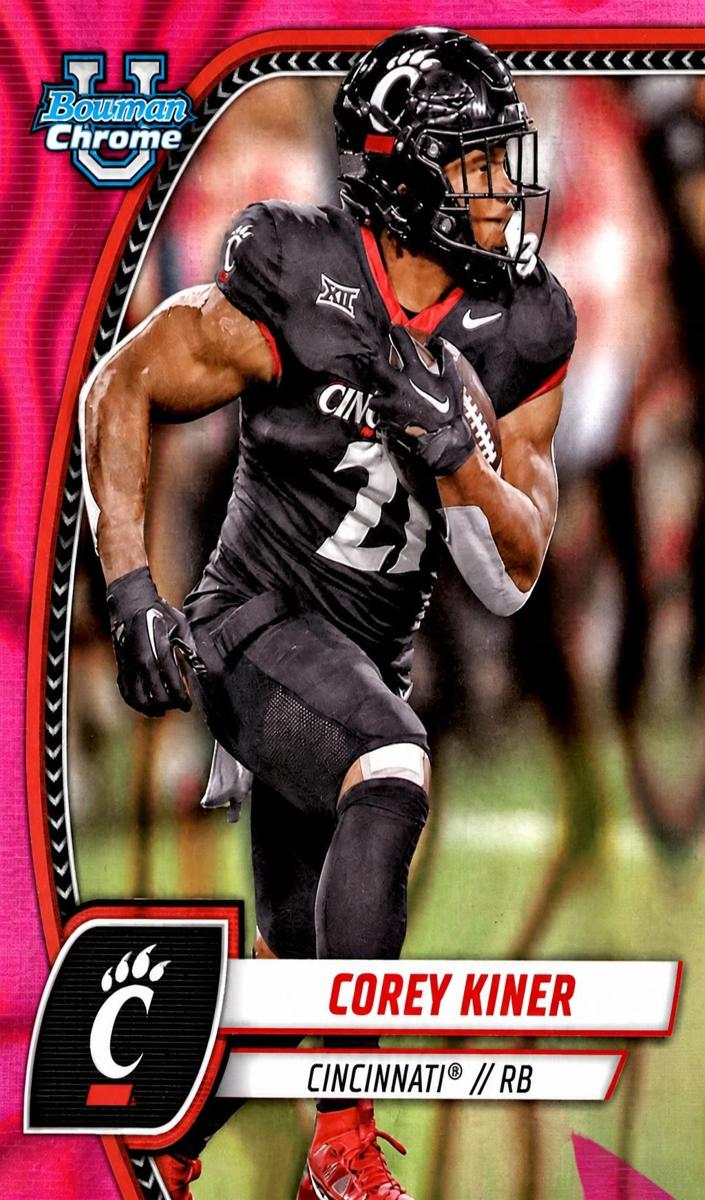2024 Bowman Chrome University Football Pink Lava Corey Kiner #47
