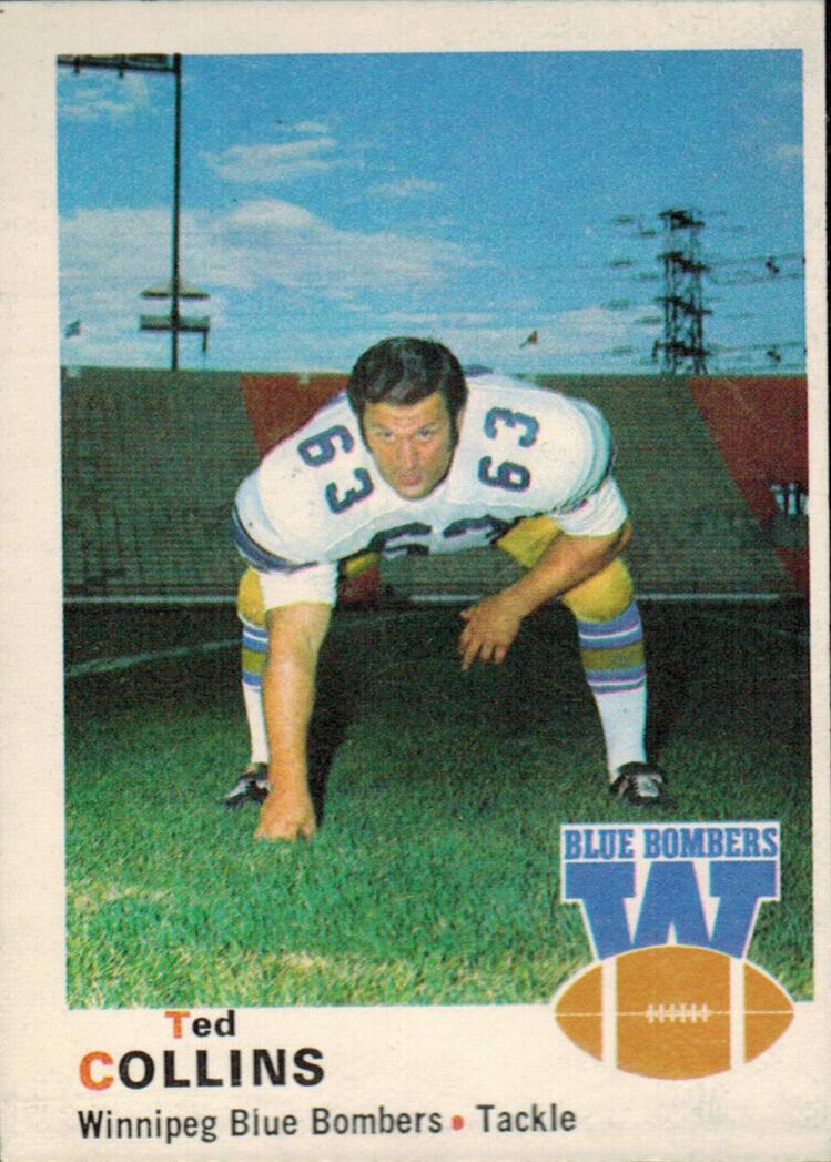 1970 O-Pee-Chee CFL Football Ted Collins #72 PSA 8