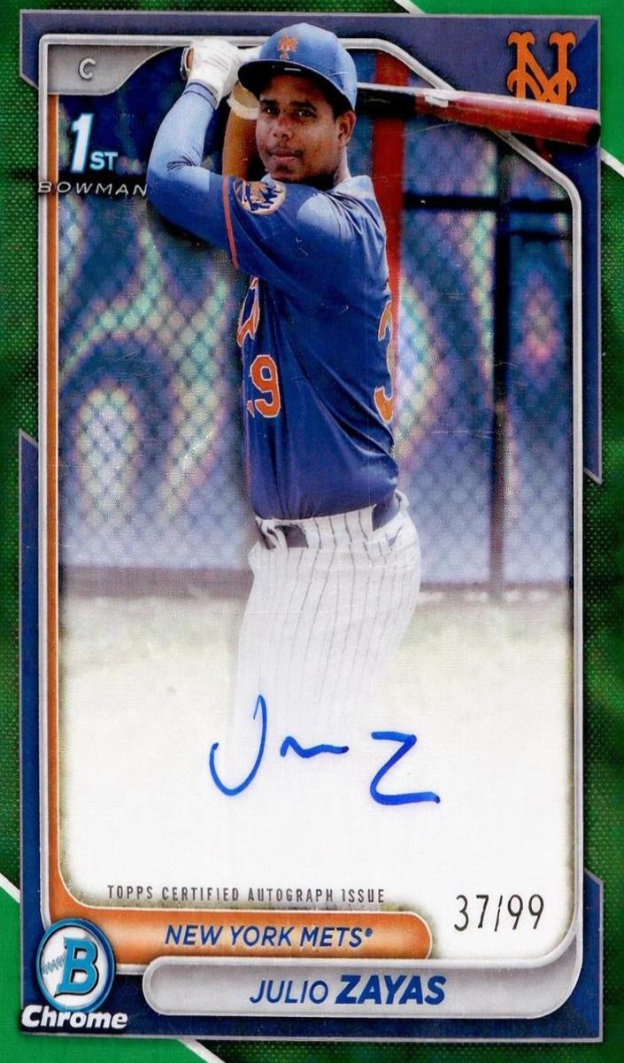 2024 Bowman Chrome Baseball Green Lava Julio Zayas #CPA-JZ PSA 10