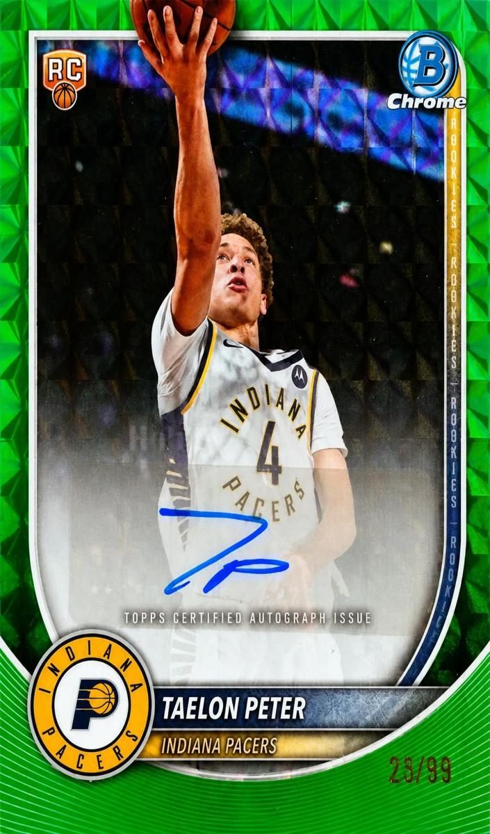 2025 Bowman Basketball Green Geometric Refractor Taelon Peter #BCA-TE