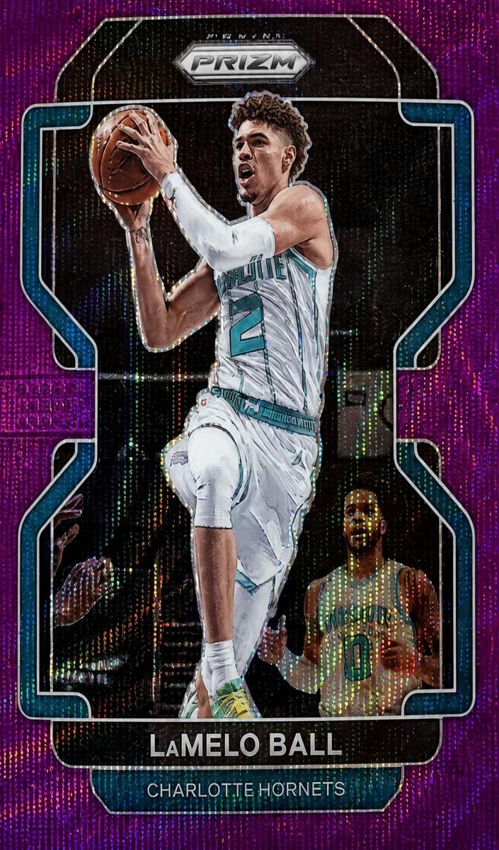 2021 Panini Prizm Basketball Purple Wave Prizm LaMelo Ball #185