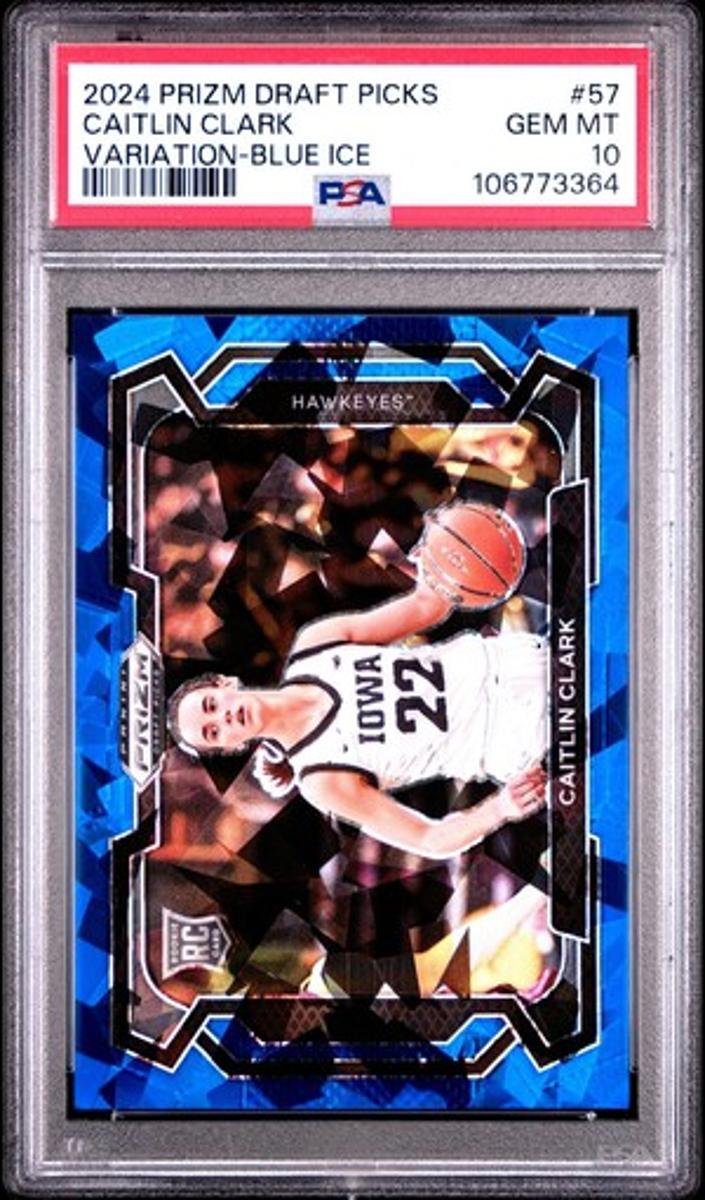 2024 Panini Prizm Draft Picks Basketball Blue Ice Caitlin Clark #57 PSA 9