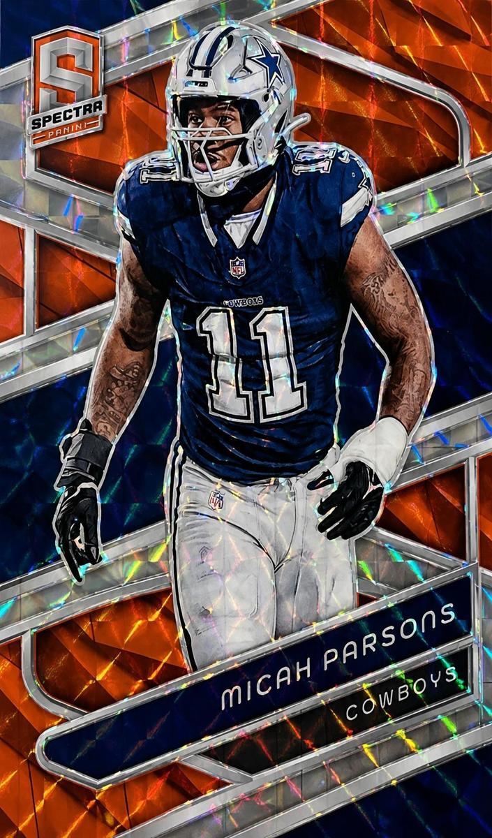 2024 Panini Spectra Football Neon Orange Die Cut Micah Parsons #34