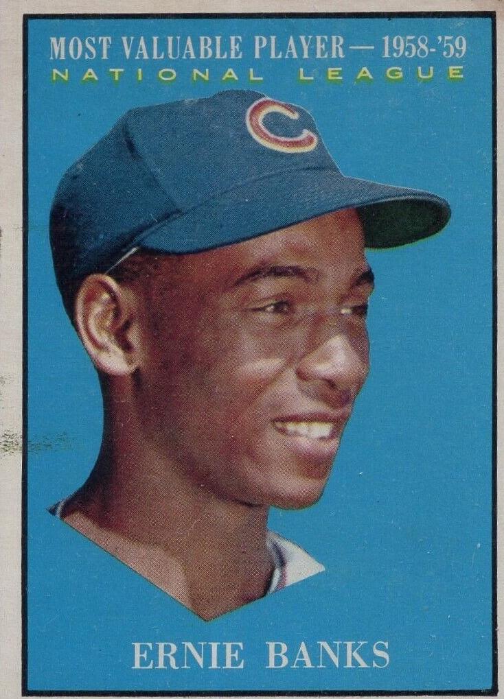 1961 Topps Baseball MVP Ernie Banks #485