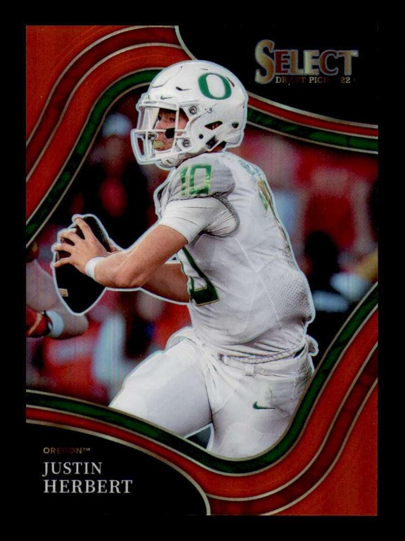 2022 Panini Select Draft Picks Football Red Justin Herbert #135