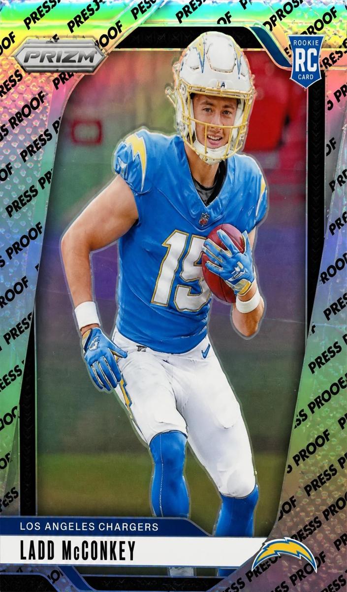 2024 Panini Prizm Football Press Proof Ladd McConkey #365 PSA 8.5