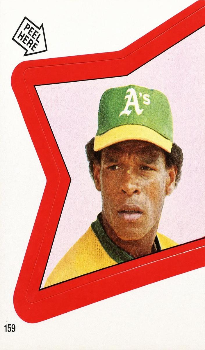 1983 Topps Stickers Baseball Rickey Henderson #159 PSA 8.5