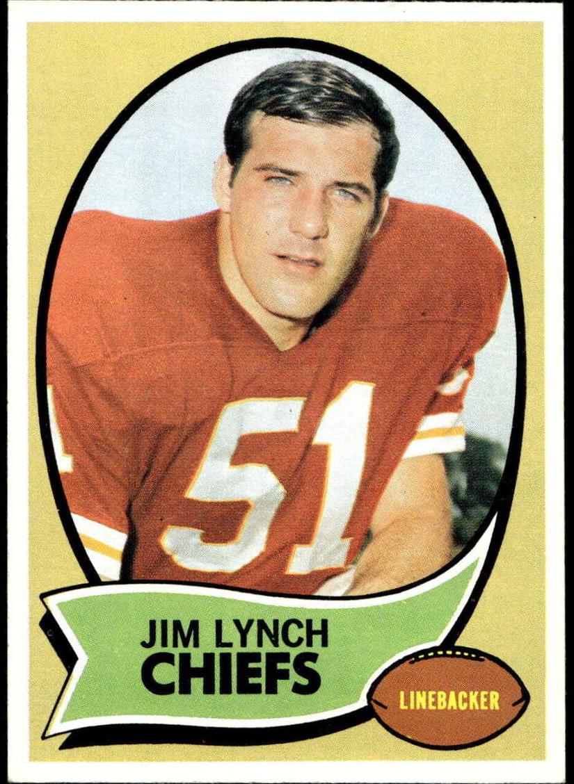 1970 Topps Football Jim Lynch #51 PSA 8