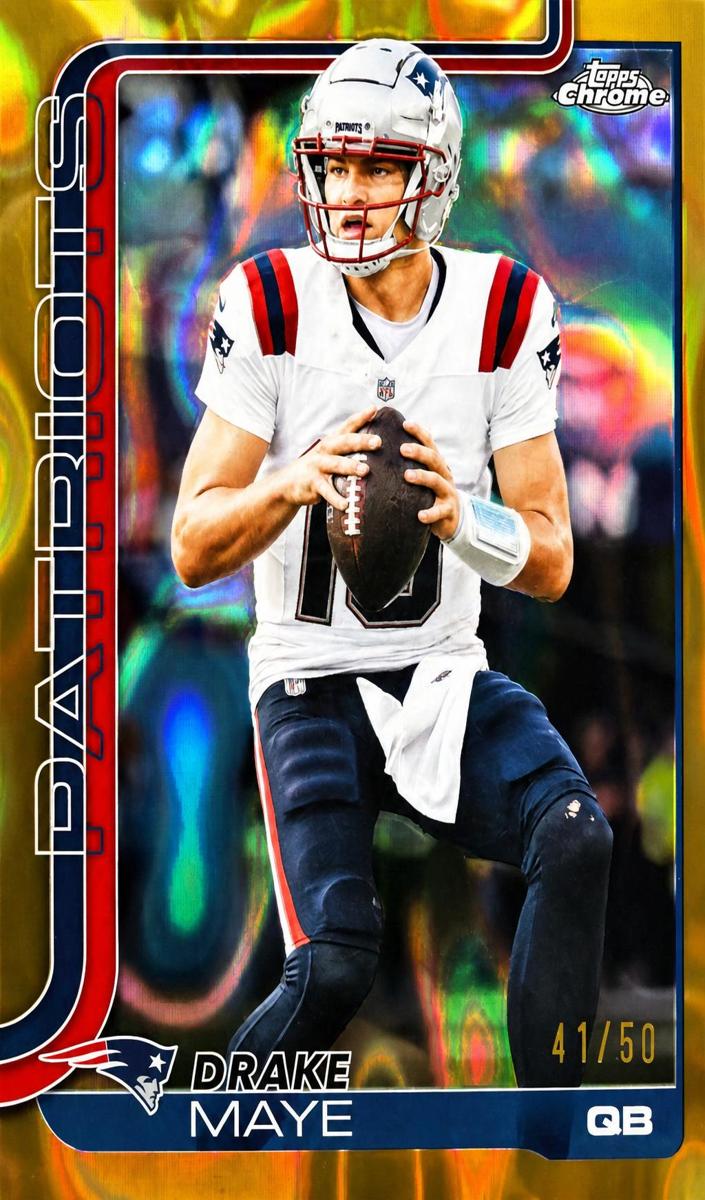 2025 Topps Chrome Football Gold Wave Refractor Drake Maye #207