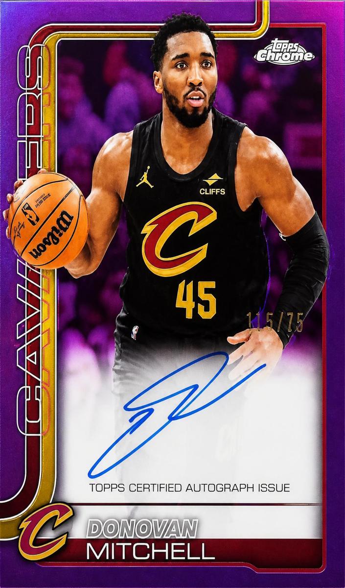 2025 Topps Chrome Basketball Purple Refractor Donovan Mitchell #TCA-DM