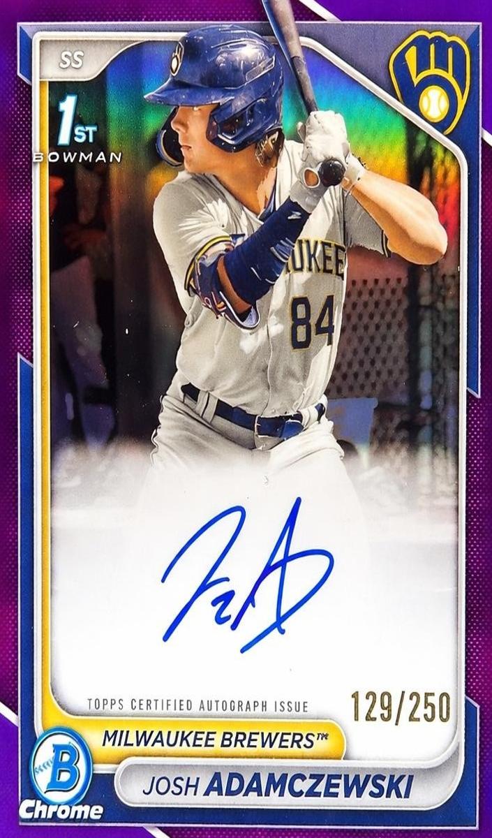 2024 Bowman Chrome Baseball Purple Josh Adamczewski #CPA-JAI PSA 9