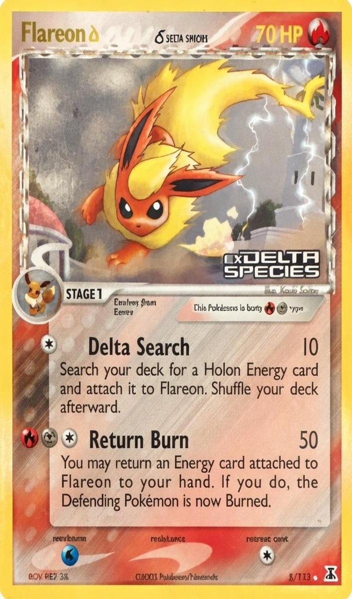 2005 Pokemon EX Delta Species Reverse Holo Flareon #5 PSA 10