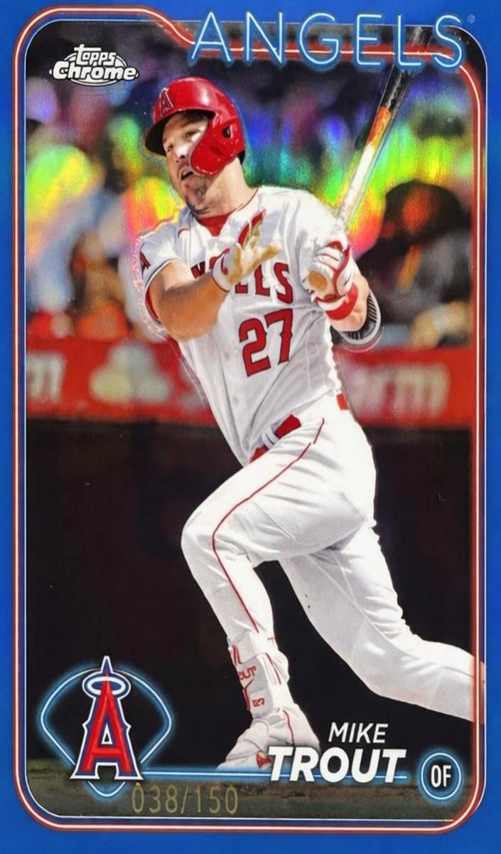 2024 Topps Chrome Baseball Blue Mike Trout #200 PSA 9