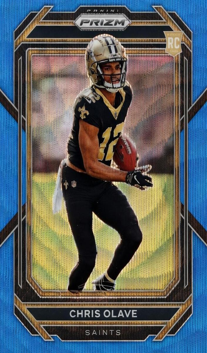 2022 Panini Prizm Football Blue Wave Chris Olave #310 PSA 8.5