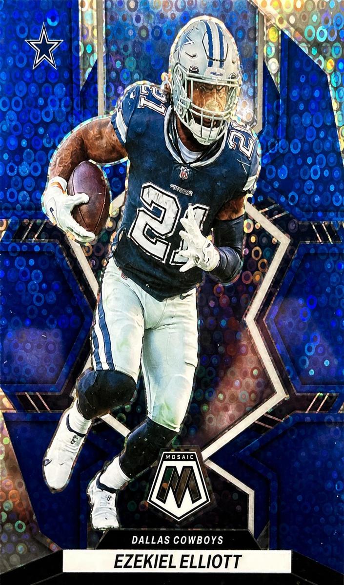 2022 Panini Mosaic Football No Huddle Blue Ezekiel Elliott #53