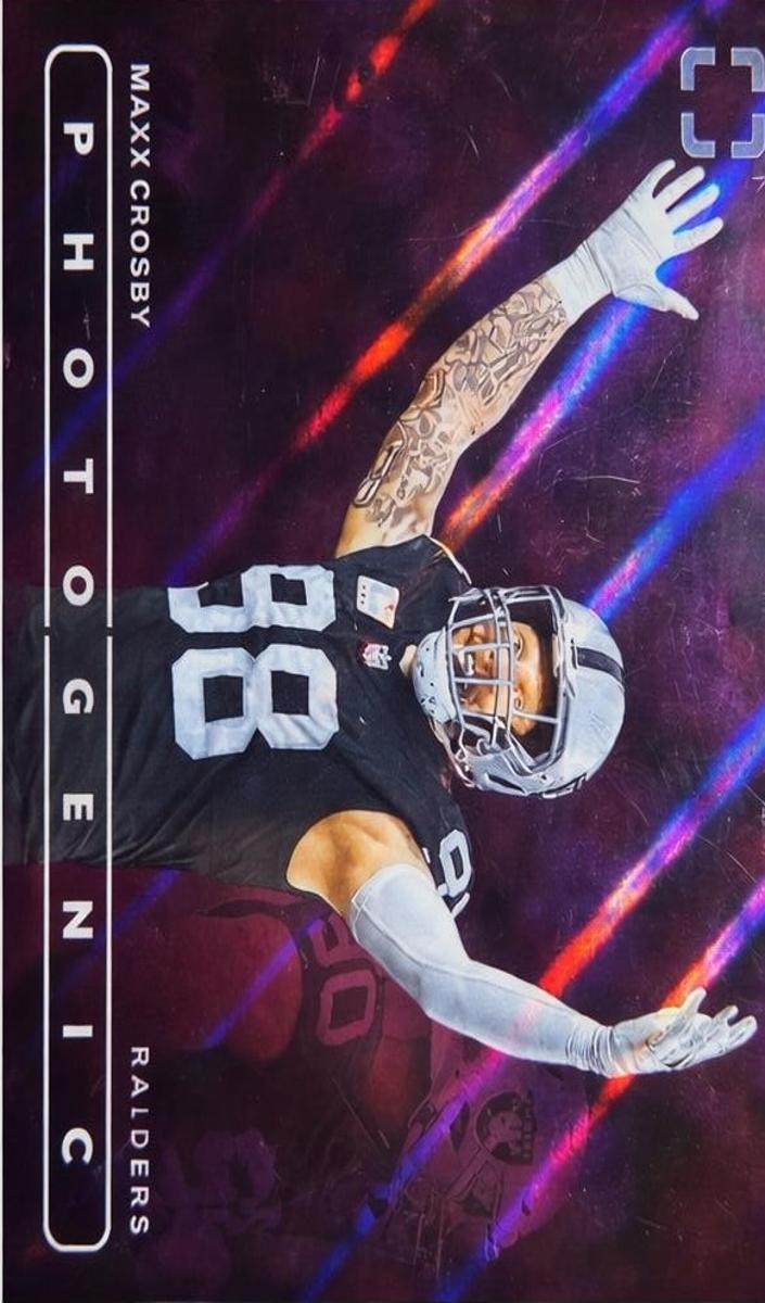 2024 Panini PhotoGenic Football Purple Maxx Crosby #39 PSA 9