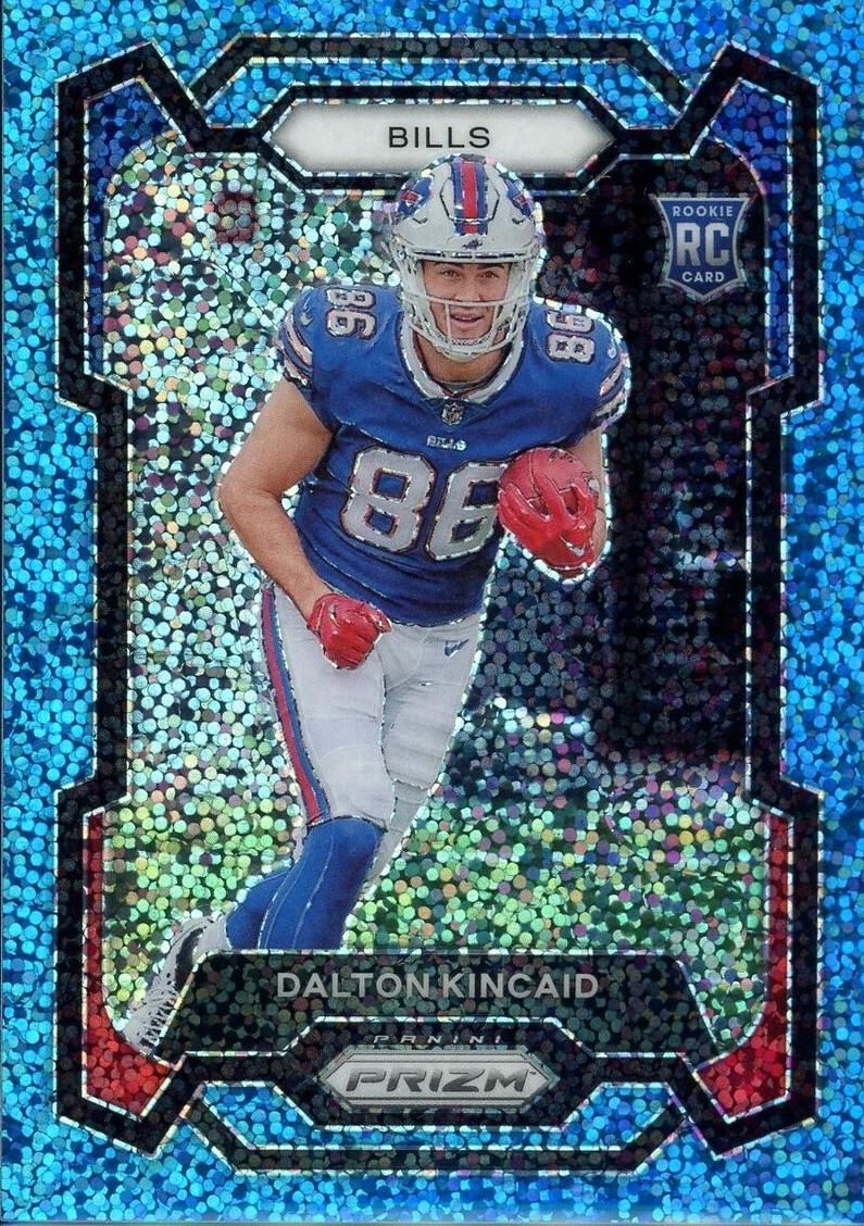 2023 Panini Prizm Football Blue Sparkle Dalton Kincaid #308 PSA 10