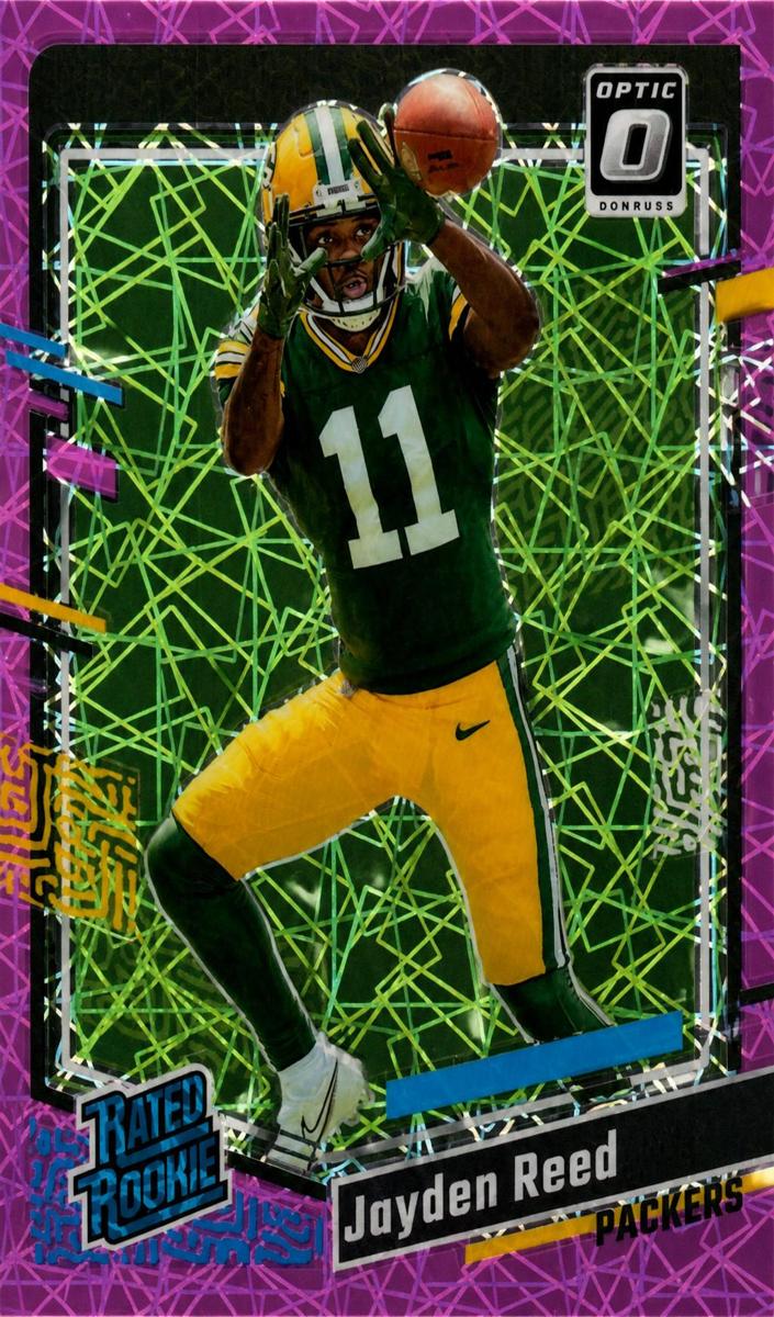 2023 Donruss Optic Football Pink Velocity Jayden Reed #239 PSA 9