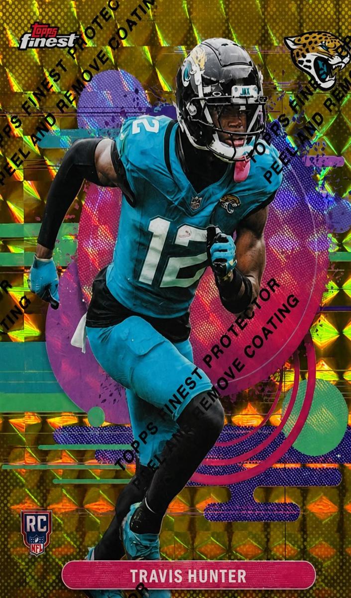 2025 Topps Finest Football Gold Refractor Travis Hunter #114