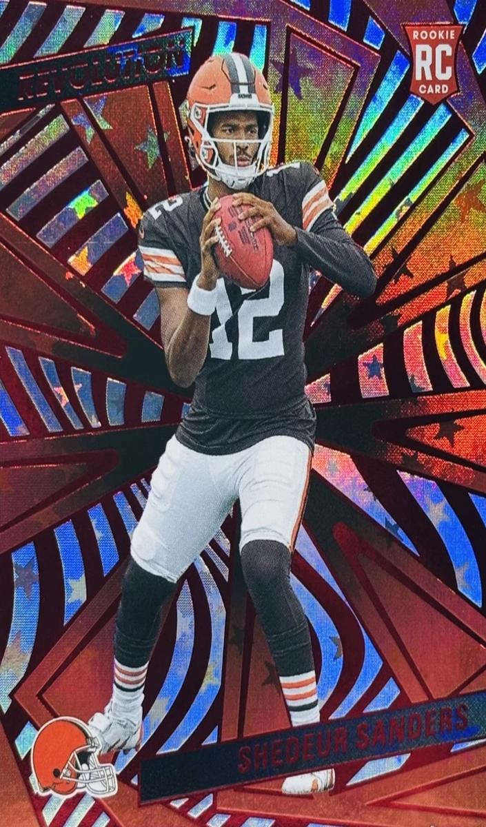 2025 Panini Revolution Football Red Astro Shedeur Sanders #239 PSA 8
