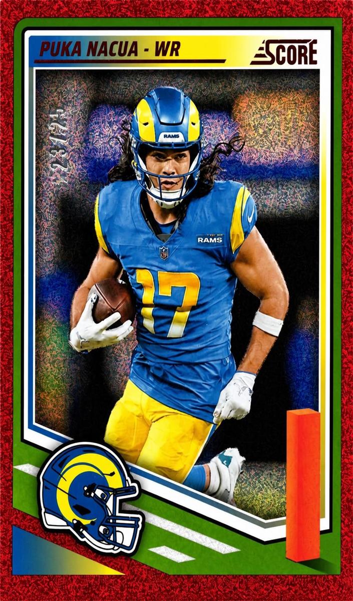 2025 Panini Score Football Dots Red Puka Nacua #120
