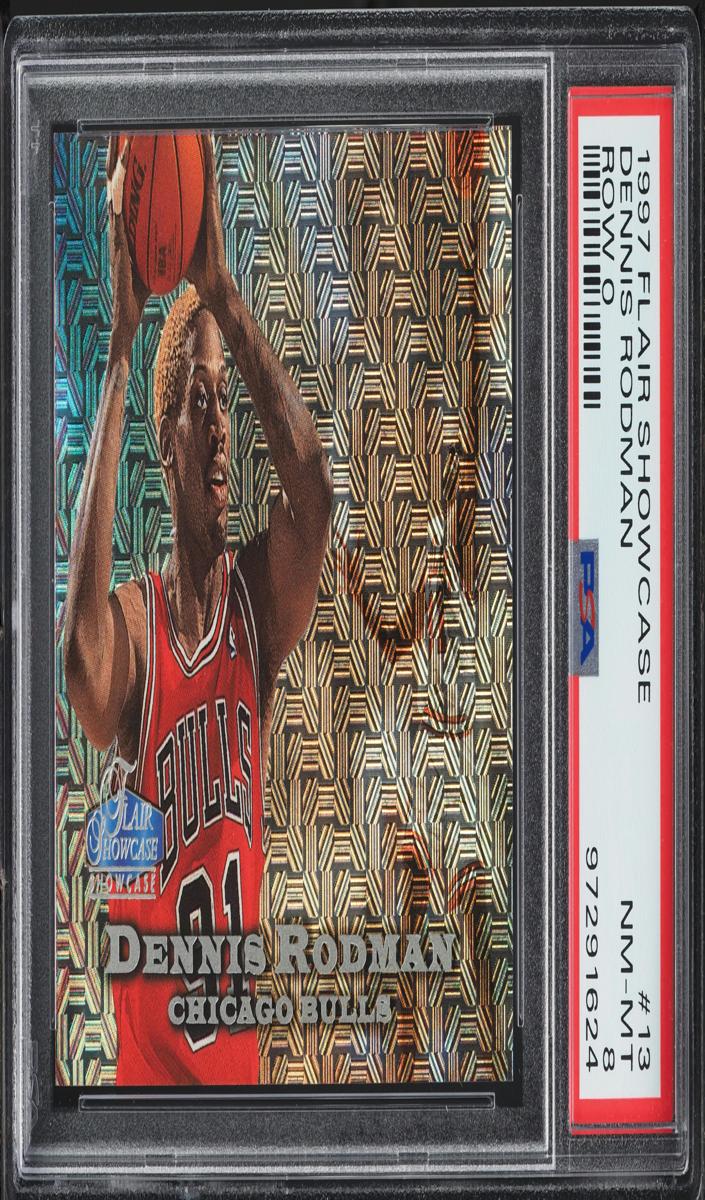 1997 Flair Showcase Basketball Row 0 Dennis Rodman #13 PSA 8.5