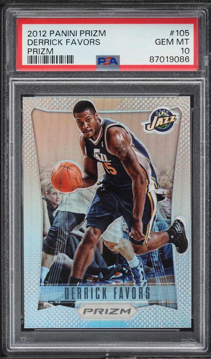 2012 Panini Prizm Basketball Silver Prizm Derrick Favors #105 PSA 9
