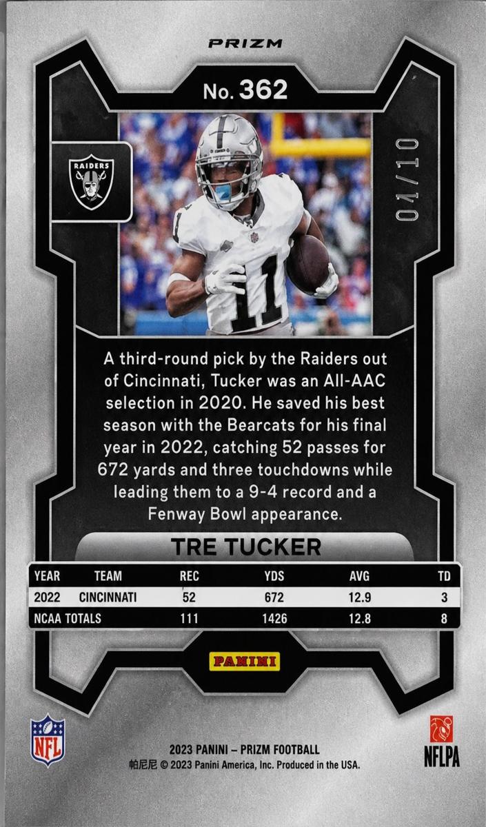 2023 Panini Prizm Football Gold Wave Tre Tucker #362