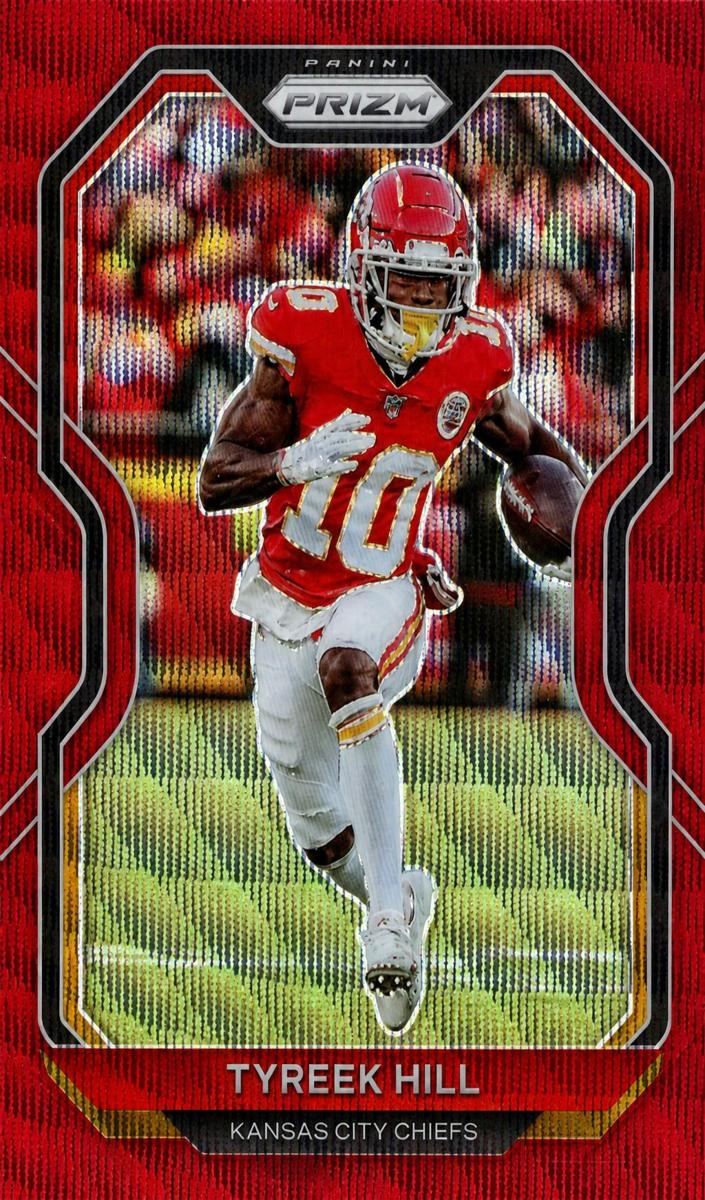 2020 Panini Prizm Football Red Wave Prizm Tyreek Hill #120 PSA 9