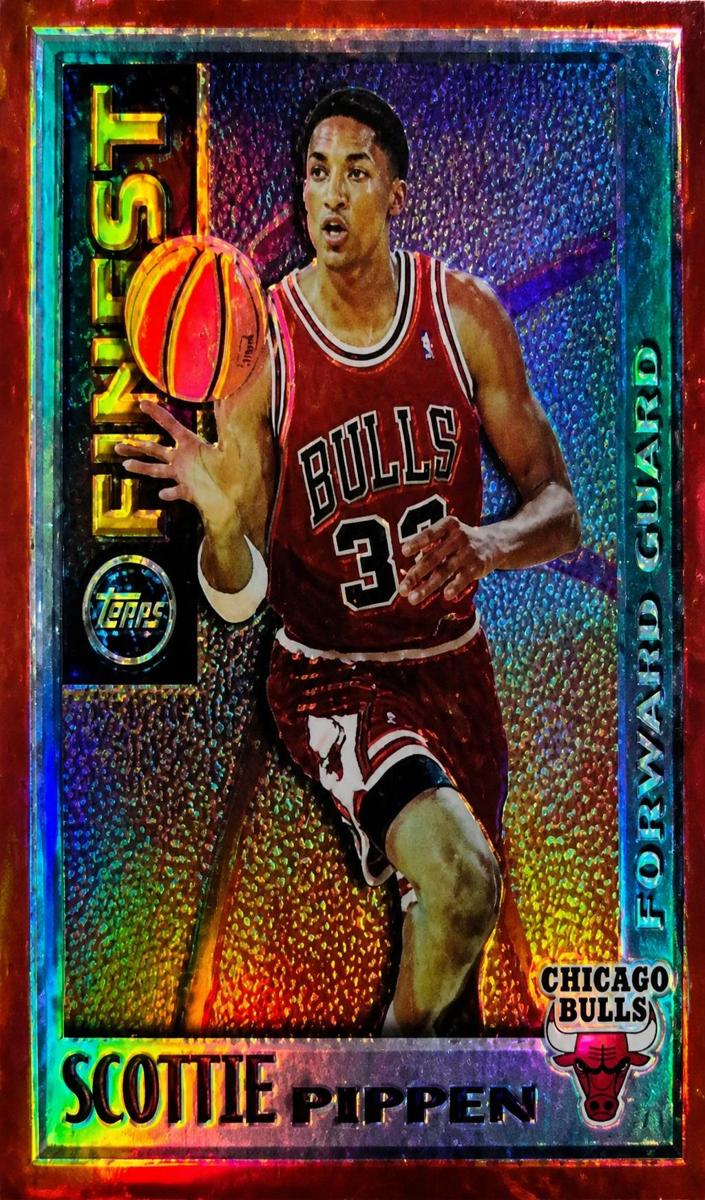 1995 Topps Finest Basketball Bordered Refractor Scottie Pippen #M15 PSA 9