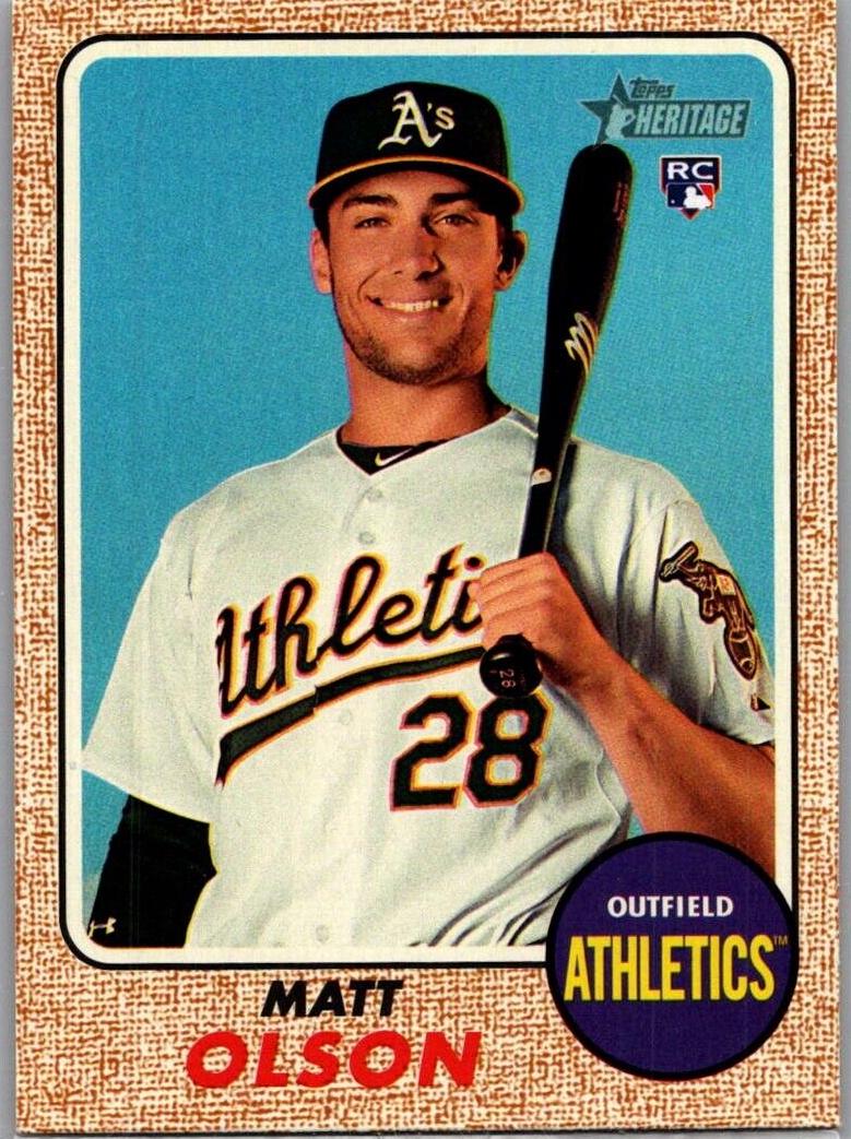 2017 Topps Heritage Baseball Matt Olson #681 PSA 9