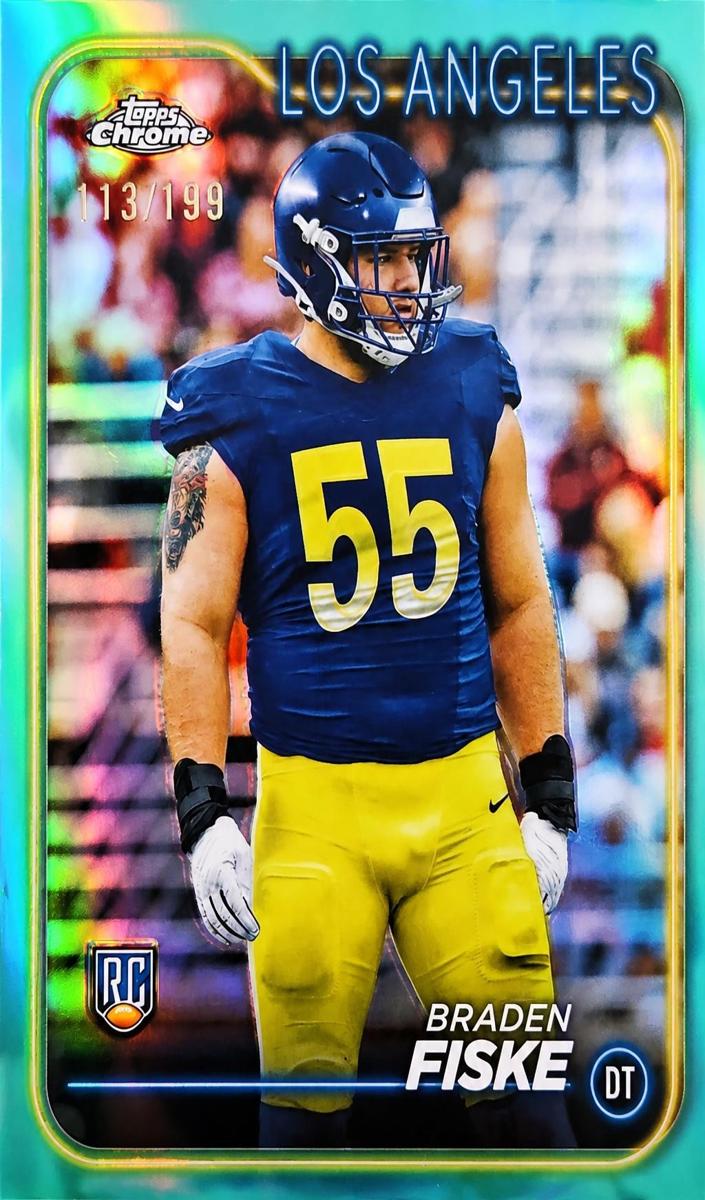 2024 Topps Chrome Football Aqua Refractor Braden Fiske #273
