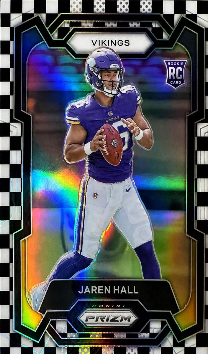 2023 Panini Prizm Football Black and White Checker Jaren Hall #367