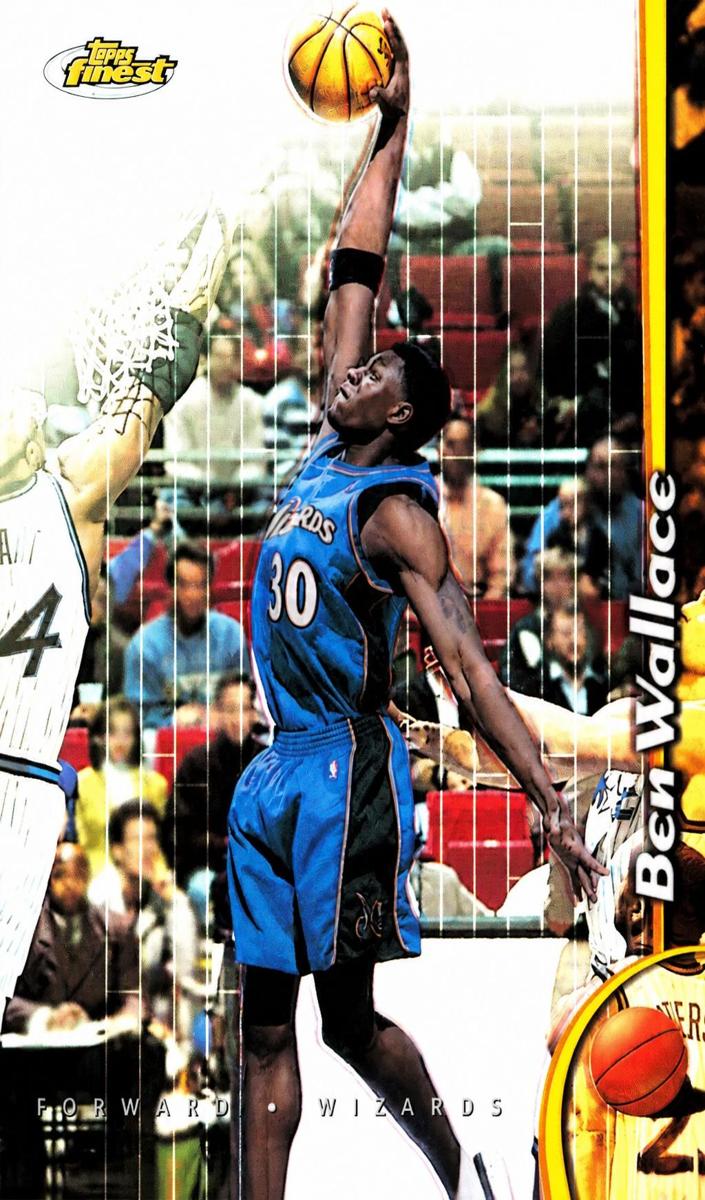 1998 Topps Finest Basketball Refractor Ben Wallace #201 PSA 7.5