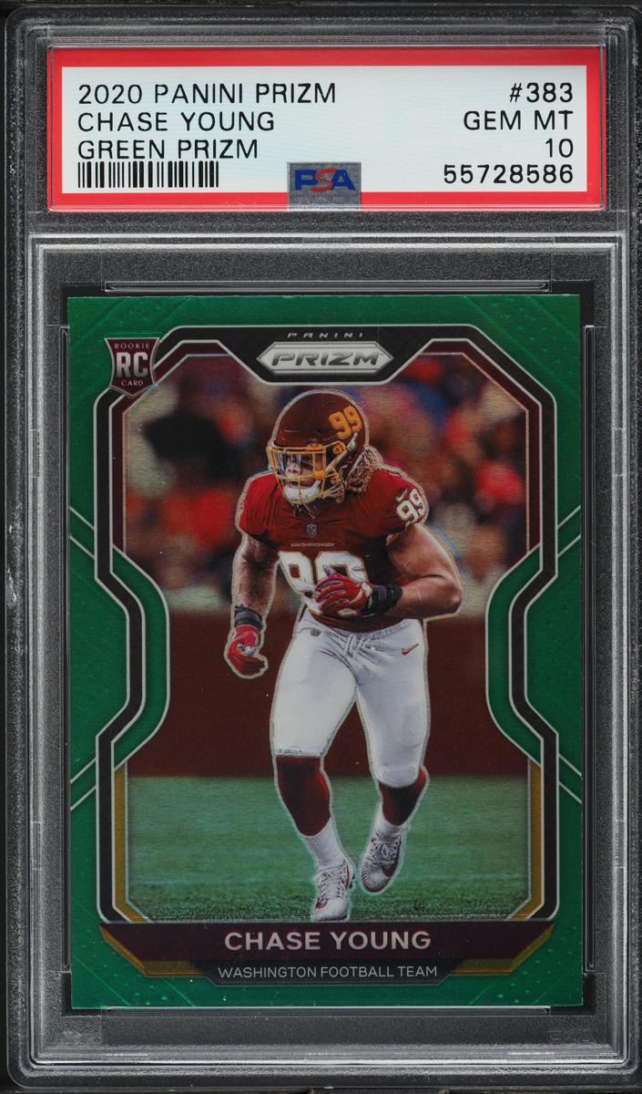 2020 Panini Prizm Football Green Chase Young #383 PSA 8.5