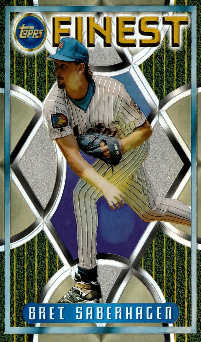 1995 Topps Finest Baseball Refractor Bret Saberhagen #166