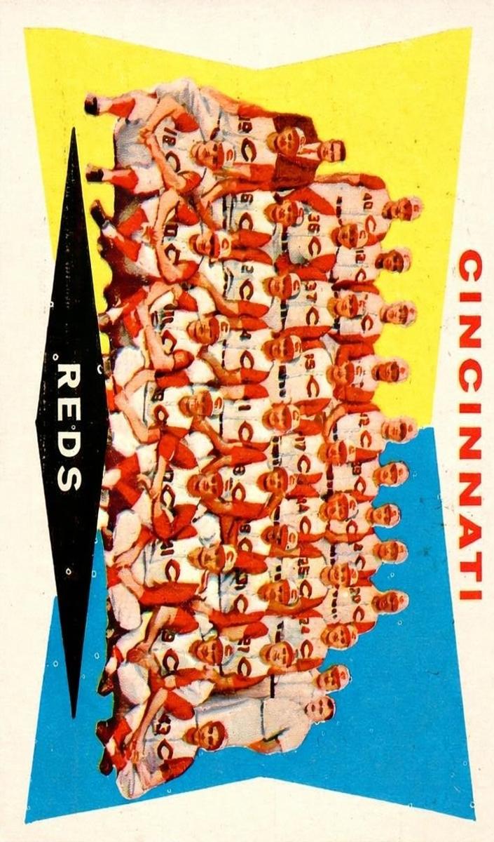 1960 Topps Baseball Cincinnati Reds Team #164 PSA 8