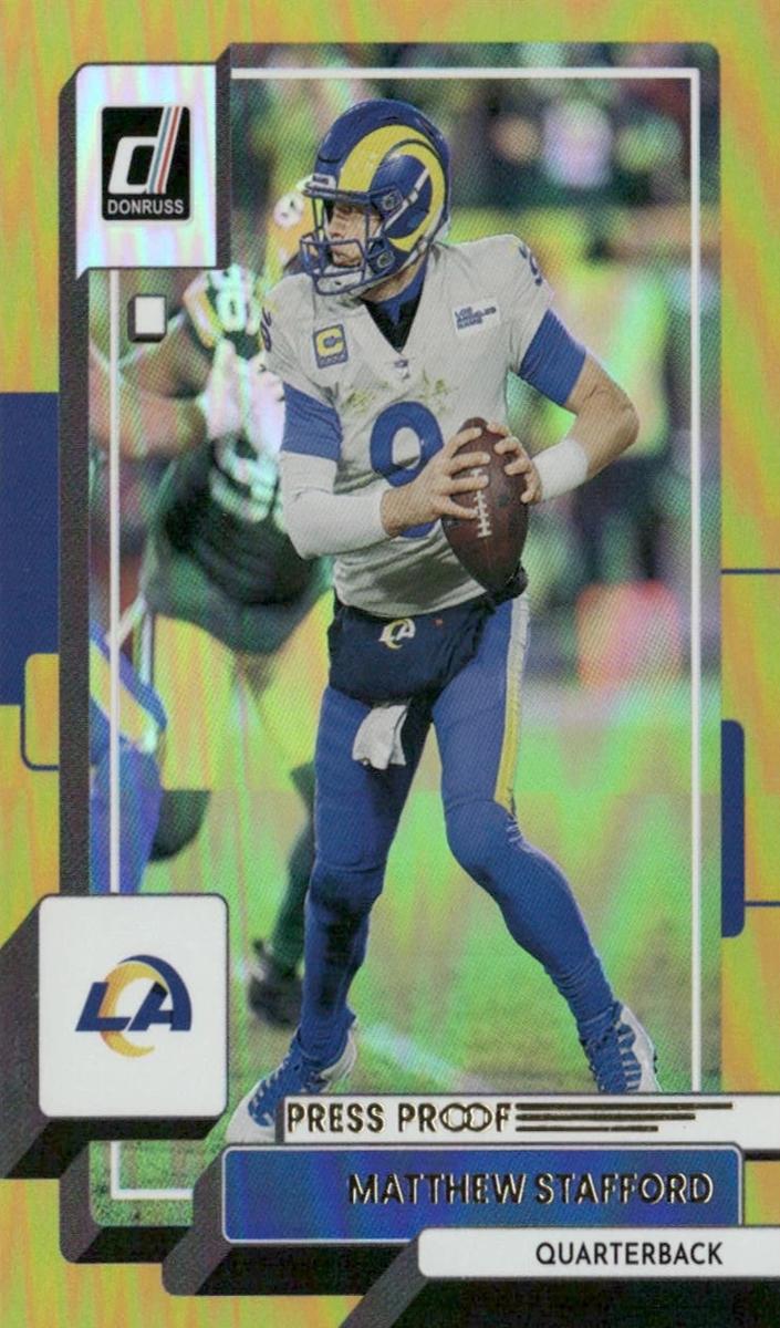 2022 Panini Donruss Football Press Proof Premium Matthew Stafford #17 SGC 9.5
