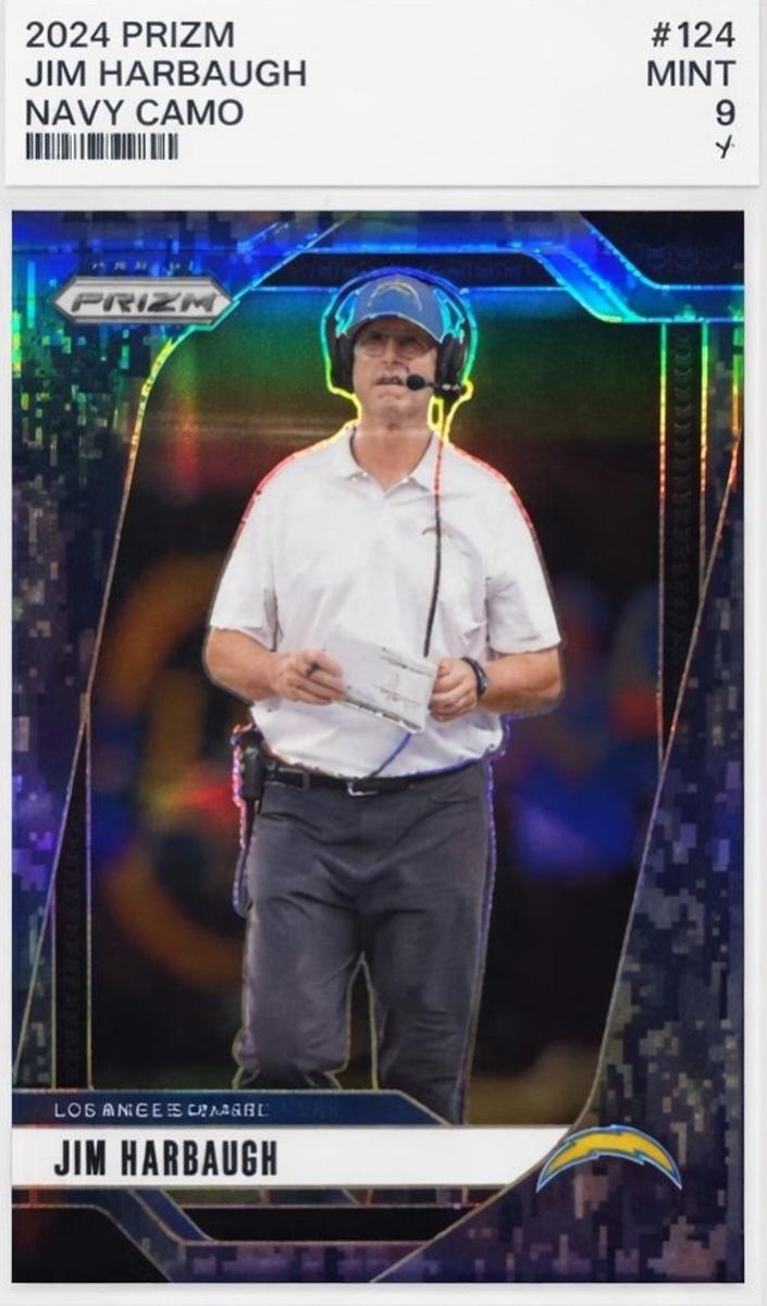 2024 Panini Prizm Football Navy Camo Jim Harbaugh #163