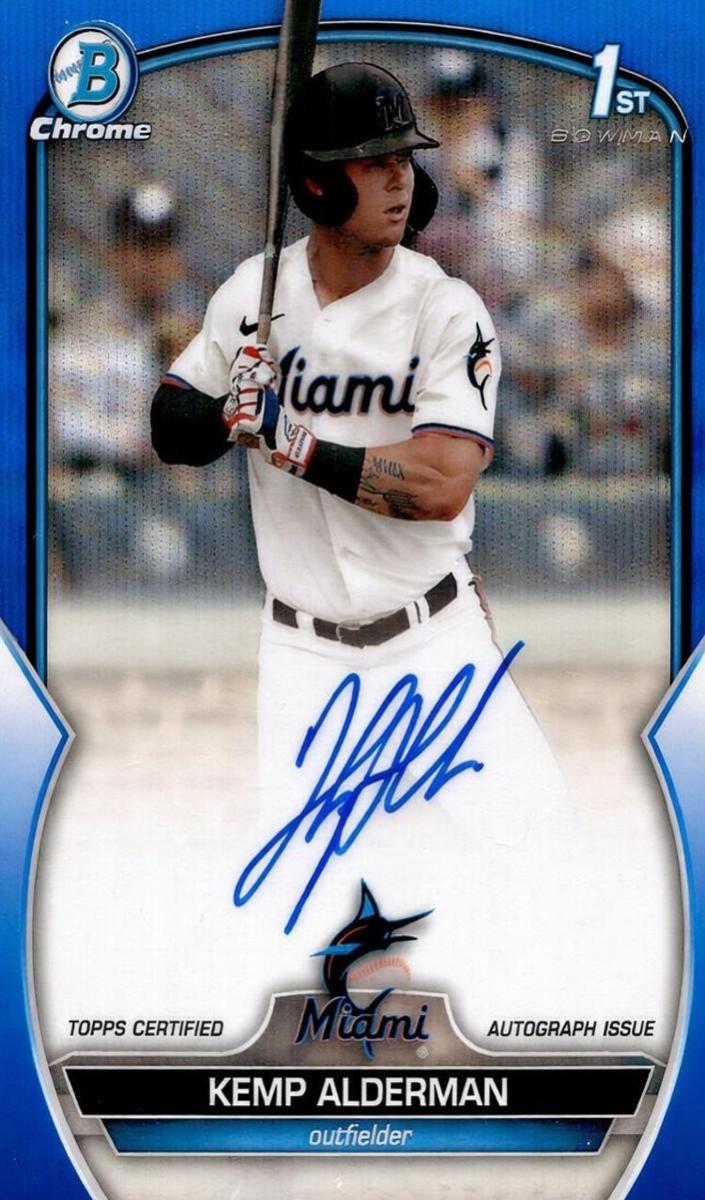 2023 Bowman Draft Chrome Baseball Blue Wave Kemp Alderman #CDA-KA