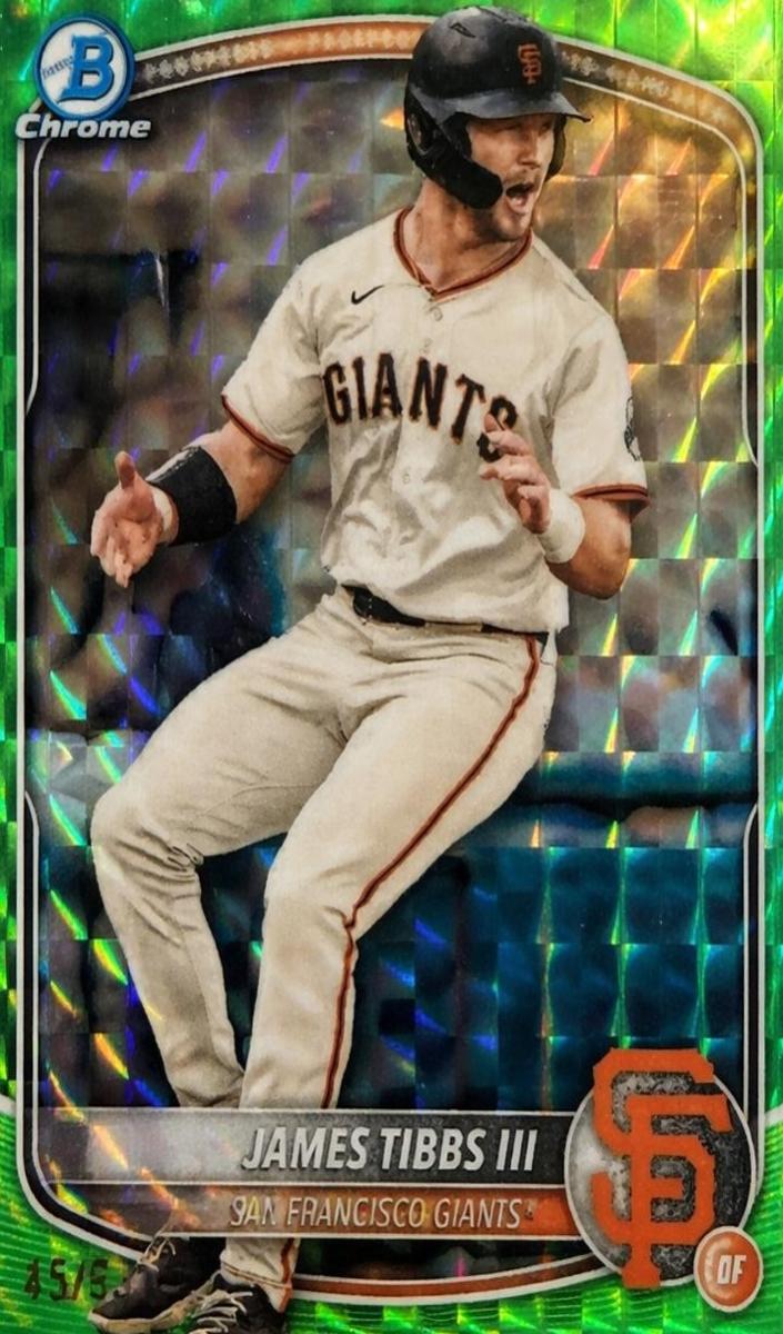 2025 Bowman Chrome Prospects Baseball Green Geometric James Tibbs III #BCP-39