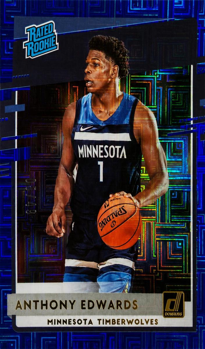 2020 Panini Donruss Basketball Choice Blue Anthony Edwards #201 PSA 10
