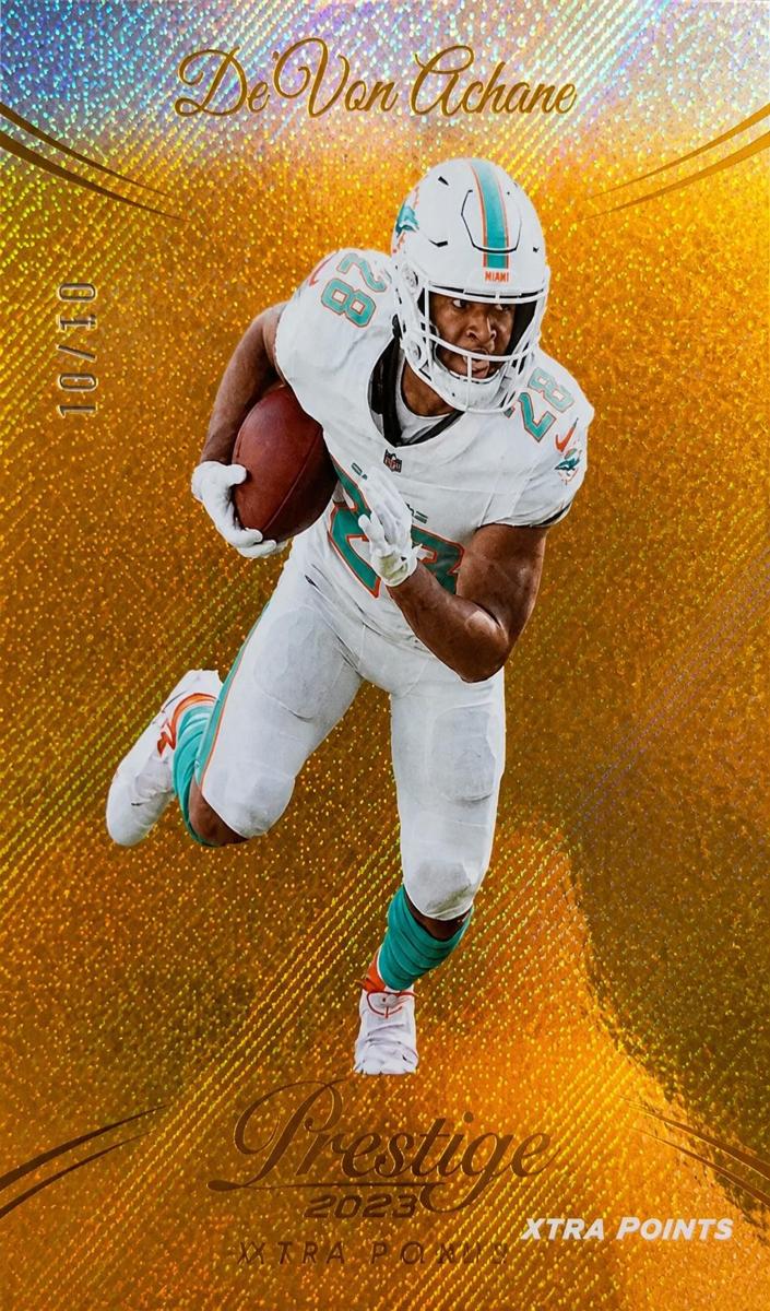2024 Panini Prestige Football Gold Xtra Points De'Von Achane #186
