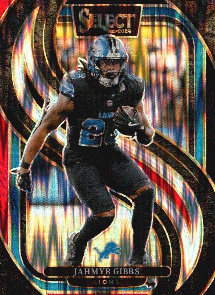 2024 Panini Select Football Black and Red Shock Jahmyr Gibbs #163 PSA 9